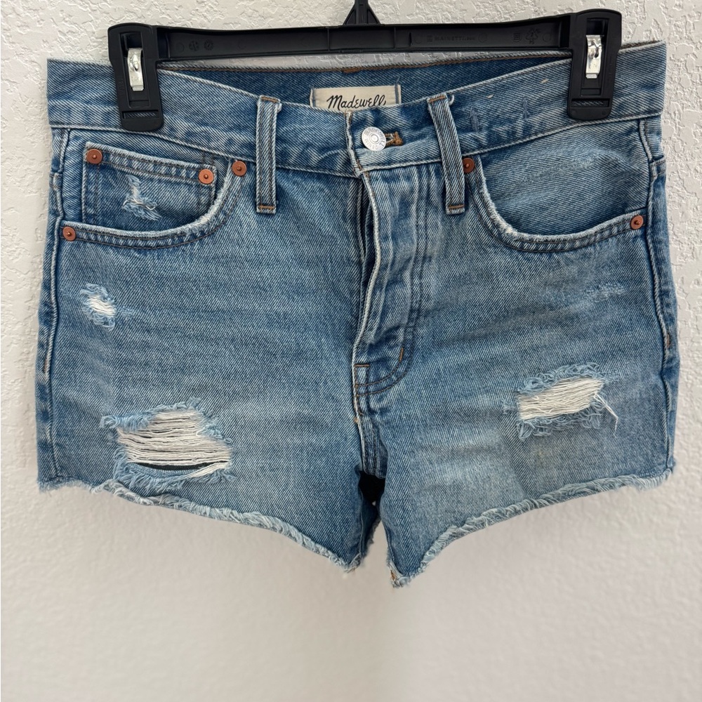 Madewell Relaxed Denim Shorts Distressed Cut-Off Style